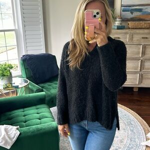 Black boucle sweater